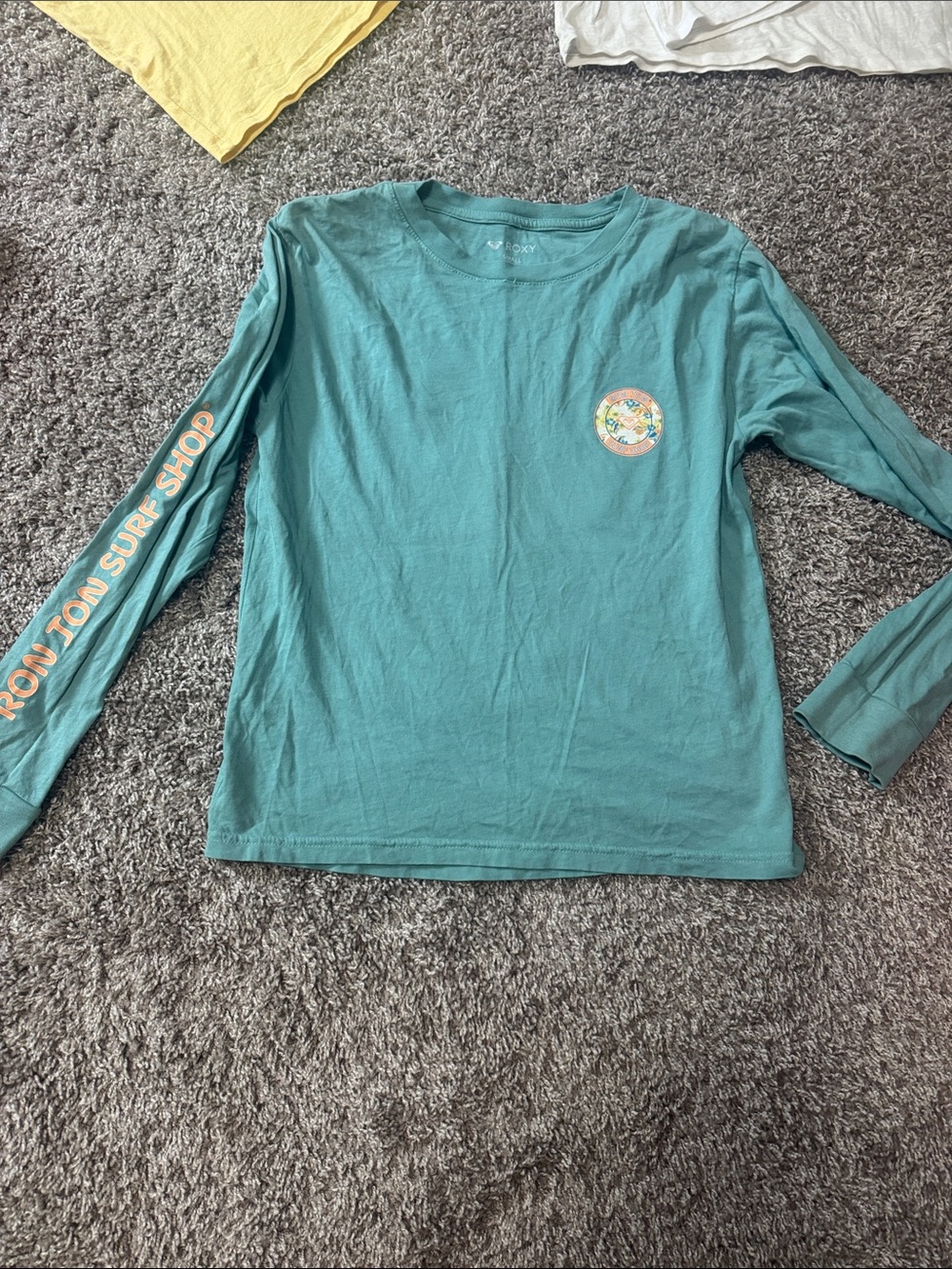 Roxy Teal Surf Logo Long-Sleeve Tee - Size M